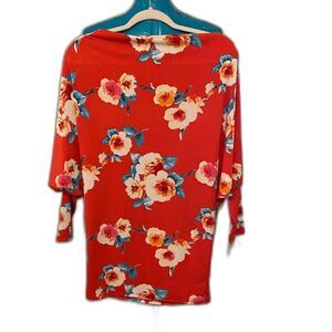 Vine & Love Floral Boho Balloon Sleeve Tunic/Dress Women Size M